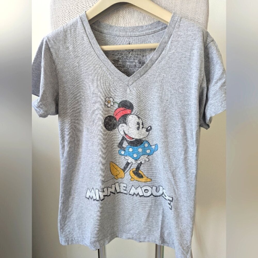 Women's Disney Minnie Mouse V Neck T Shirt + Minnie tote - size M like new